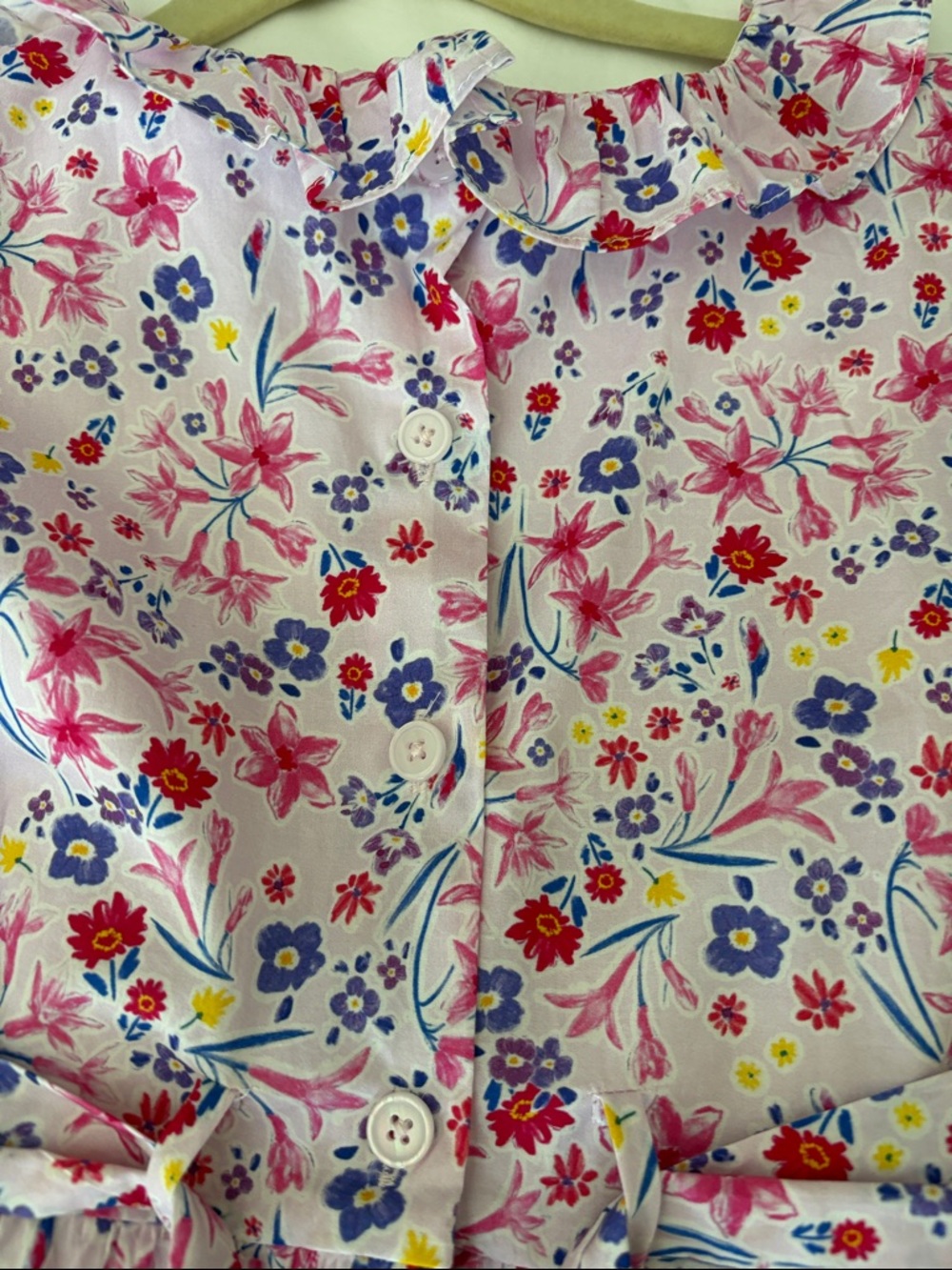 Rachel Riley Pink Floral Ruffle-Collar Dress - Picture 3 of 6